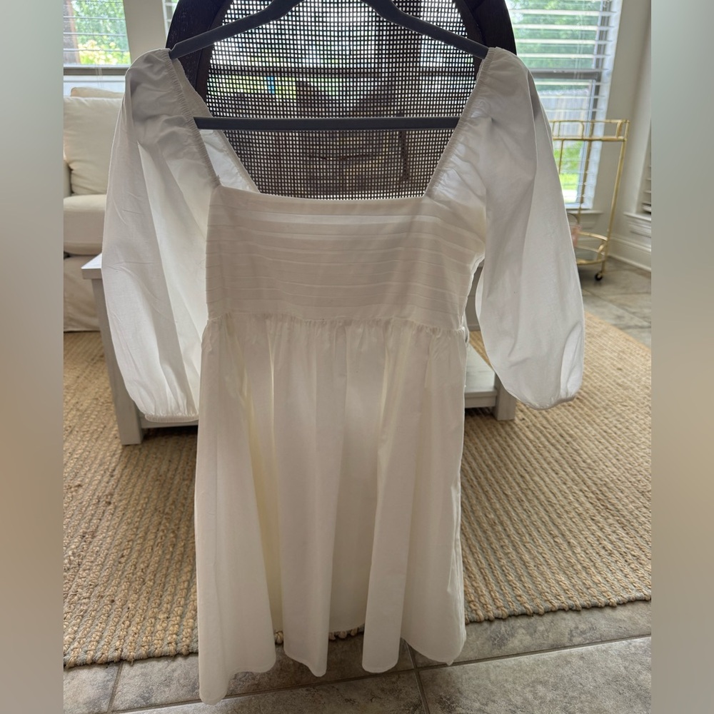 Blue Rain White Dress